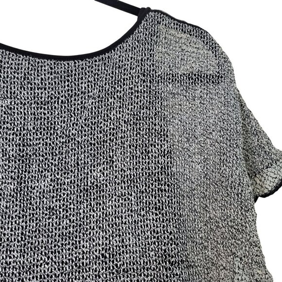 Chicos Women's Ballet Blouse Loose Knit Double Layer Gray & Black Size XL (3) - Picture 11 of 13